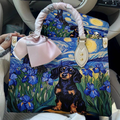 Lorva Leather Bag Irish Starry Night Dachshund Delight