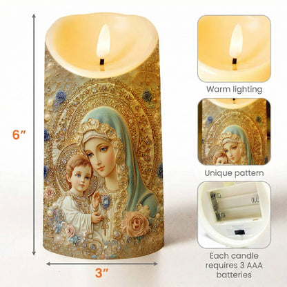 Lorva LED Candle Divine Madonna And Child