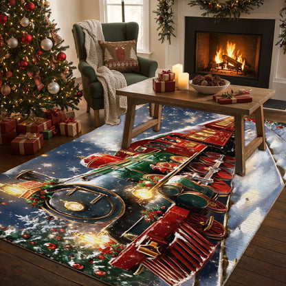 Lorva Christmas Area Rug Majestic Christmas Train