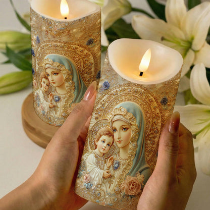 Lorva LED Candle Divine Madonna And Child