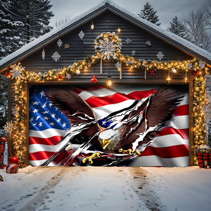 Lorva Garage Door Banner Decoration 250th Anniversary Eagle Breaks Through