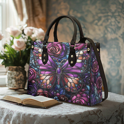 Lorva Butterfly Leather Bag Rose & Butterfly Elegance