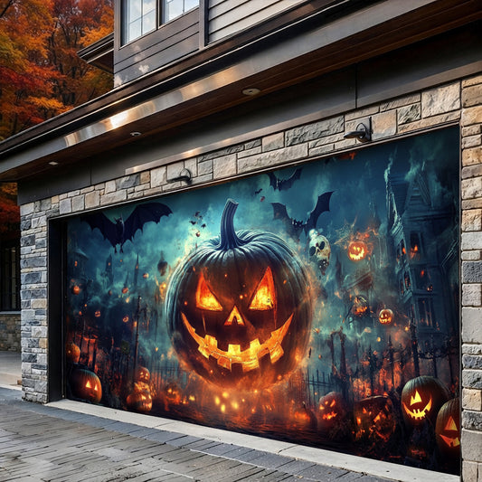 Lorva Halloween Garage Door Banner Decoration The Dark Pumpkin Kingdom