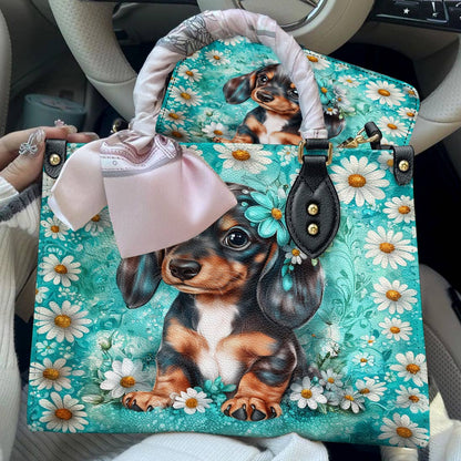 Lorva Dachshund Leather Bag Daisy Doxie Delight