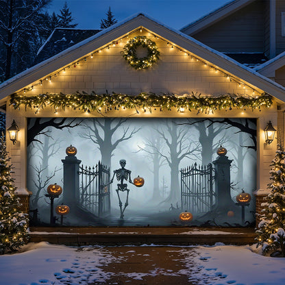 Lorva Garage Door Banner Decoration Death Skull Gate