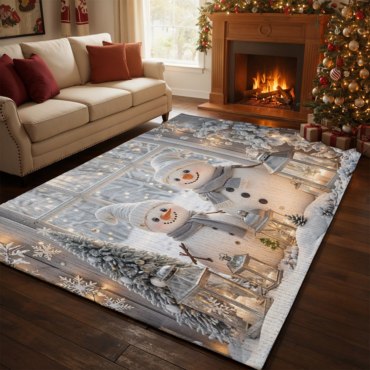 Lorva Snowman Christmas Area Rug Beautiful Life