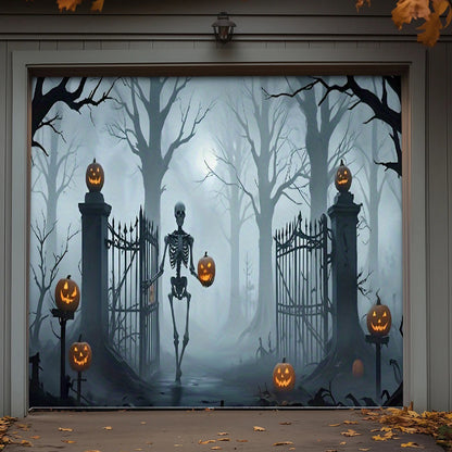Lorva Garage Door Banner Decoration Death Skull Gate