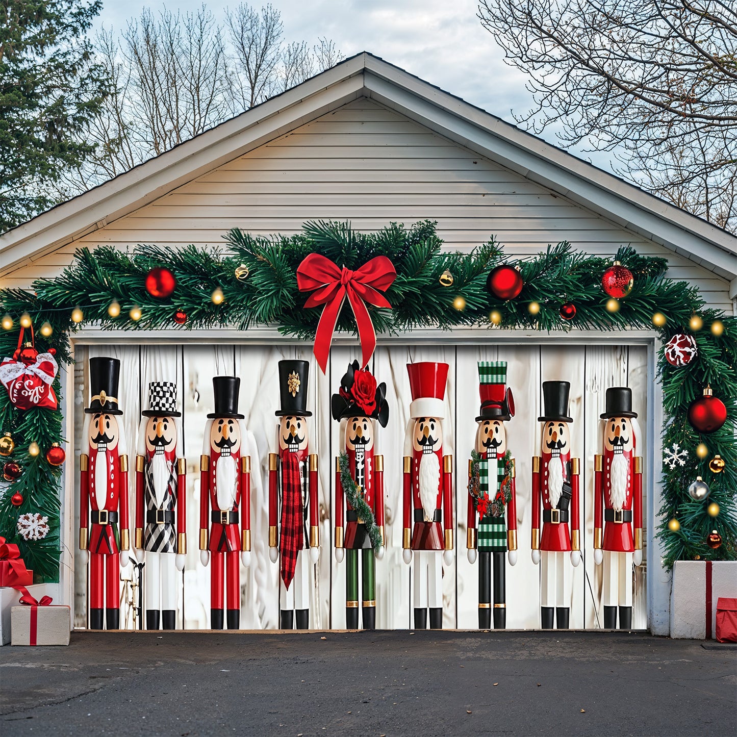 Lorva Christmas Garage Door Banner Decoration Majestic Nutcracker
