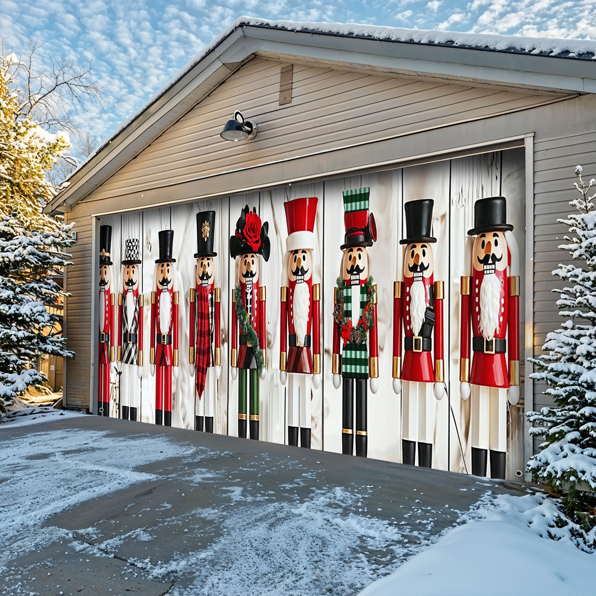 Lorva Christmas Garage Door Banner Decoration Majestic Nutcracker