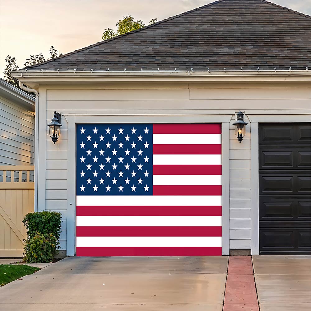 Lorva Garage Door Banner Decoration American Flag