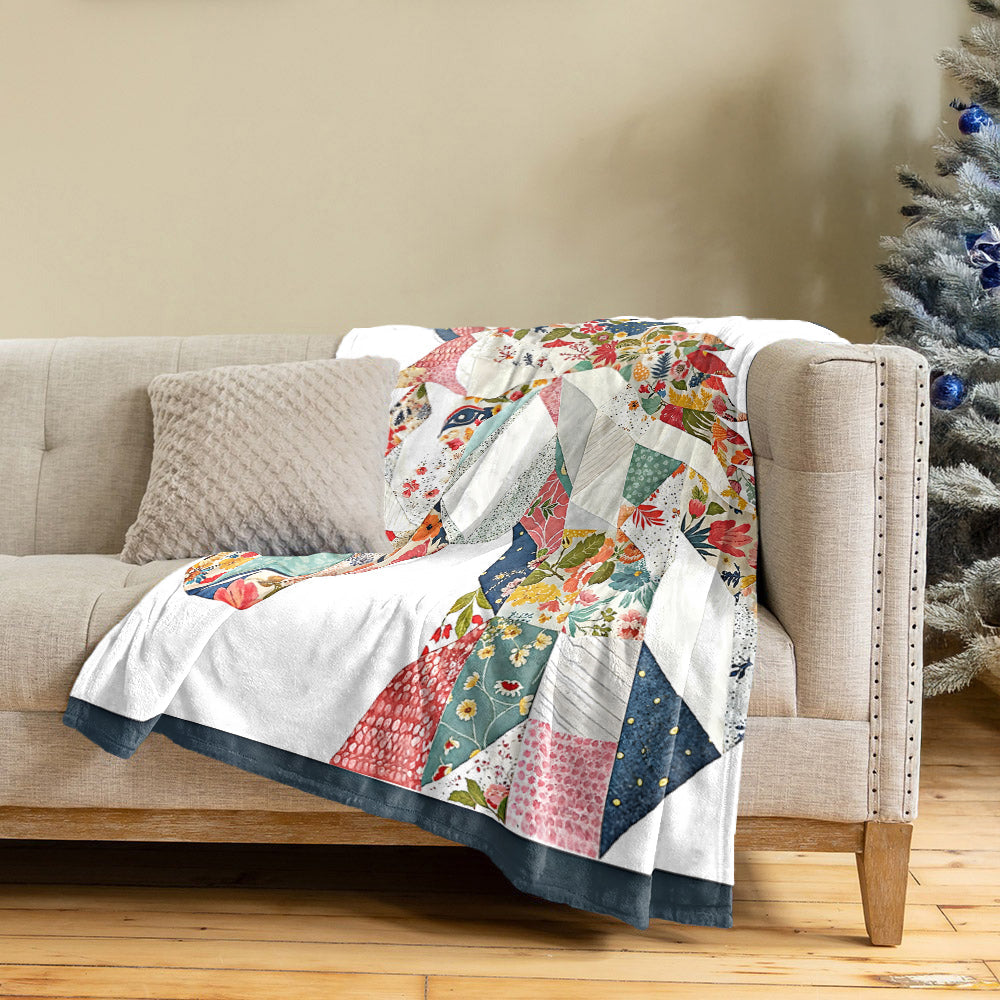 Lorva Fleece Blanket Charming Floral Horse