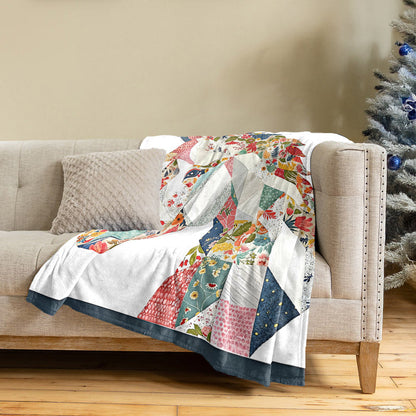 Lorva Fleece Blanket Charming Floral Horse