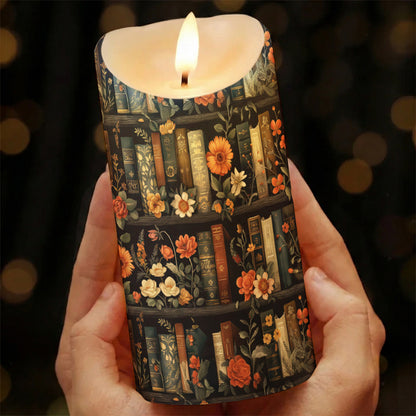 Lorva LED Candle Vintage Floral Bookshelf