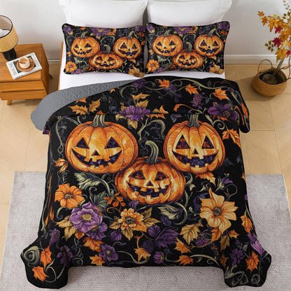 Halloween Lorva All Season Quilt 3-Piece Set Gorgeous Pumpkins