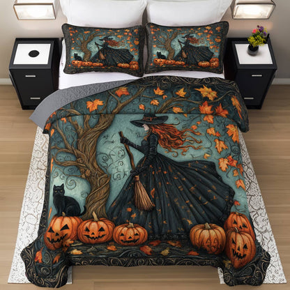 Witch Lorva All Season Quilt 3-Piece Set Whispering Leaves & Halloween Nights