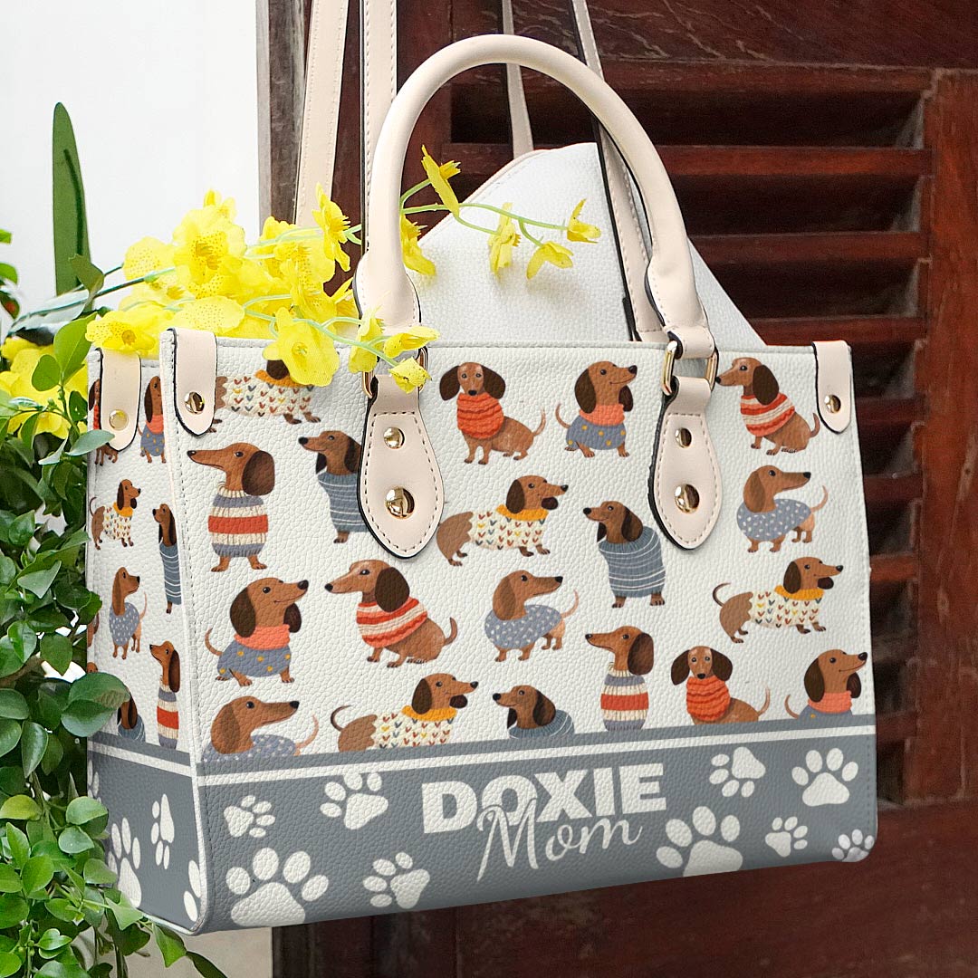 Lorva Dachshund Leather Bag Doxie Mom
