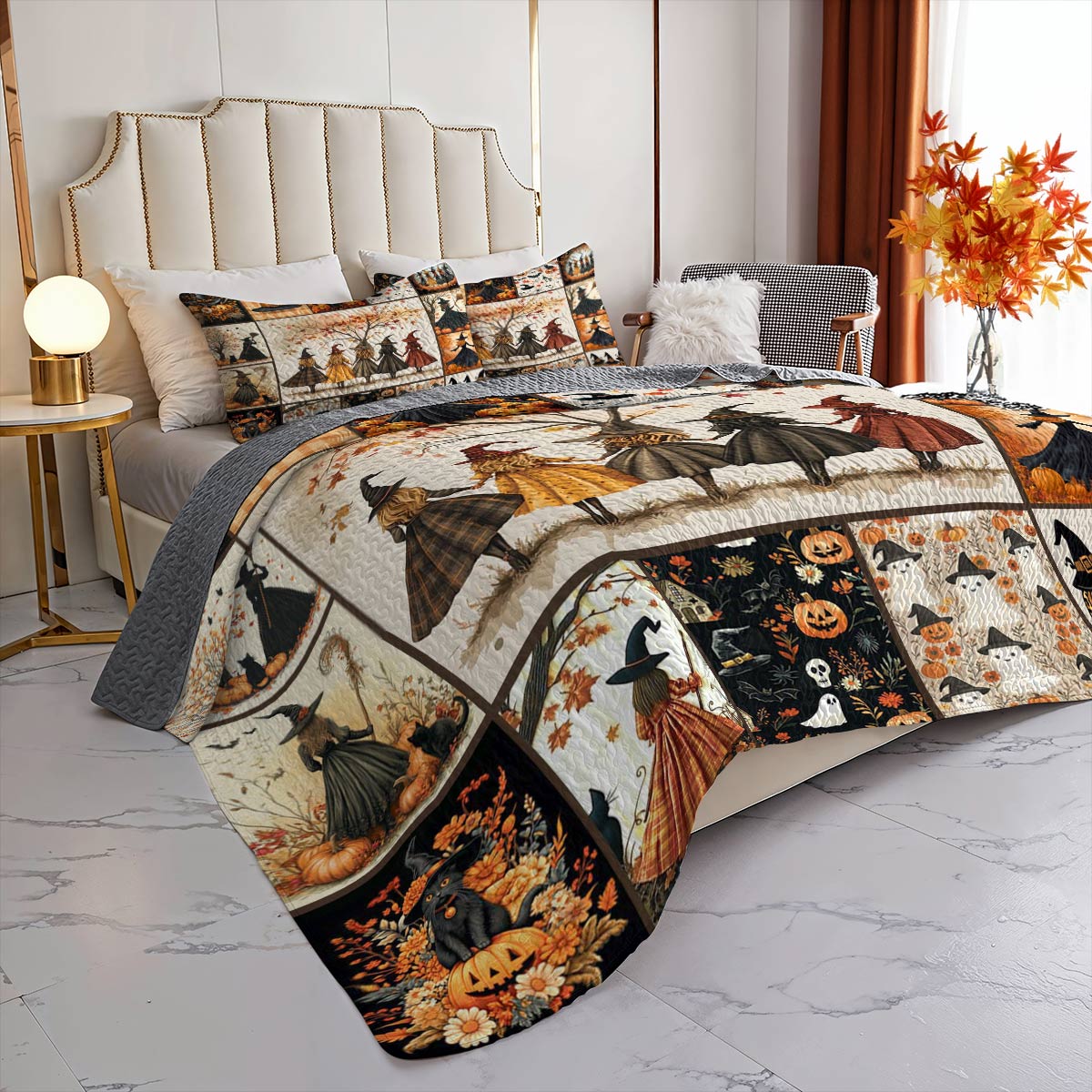 Witch Lorva All Season Quilt 3-Piece Set Autumn Witch Gathering