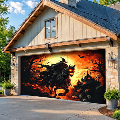 Lorva Halloween Garage Door Banner Decoration The Cursed Horseman Halloween