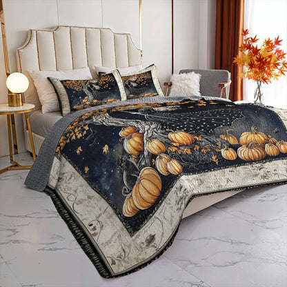 Witch Lorva All Season Quilt 3-Piece Set Moonlit Pumpkin Witch