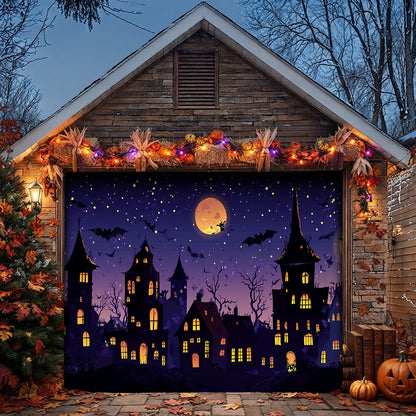 Lorva Halloween Garage Door Banner Decoration Night