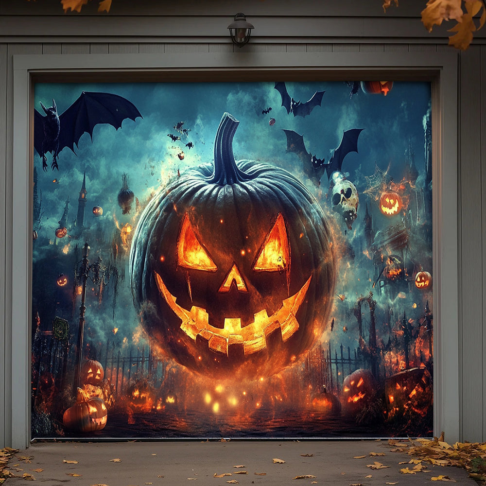 Lorva Halloween Garage Door Banner Decoration The Dark Pumpkin Kingdom
