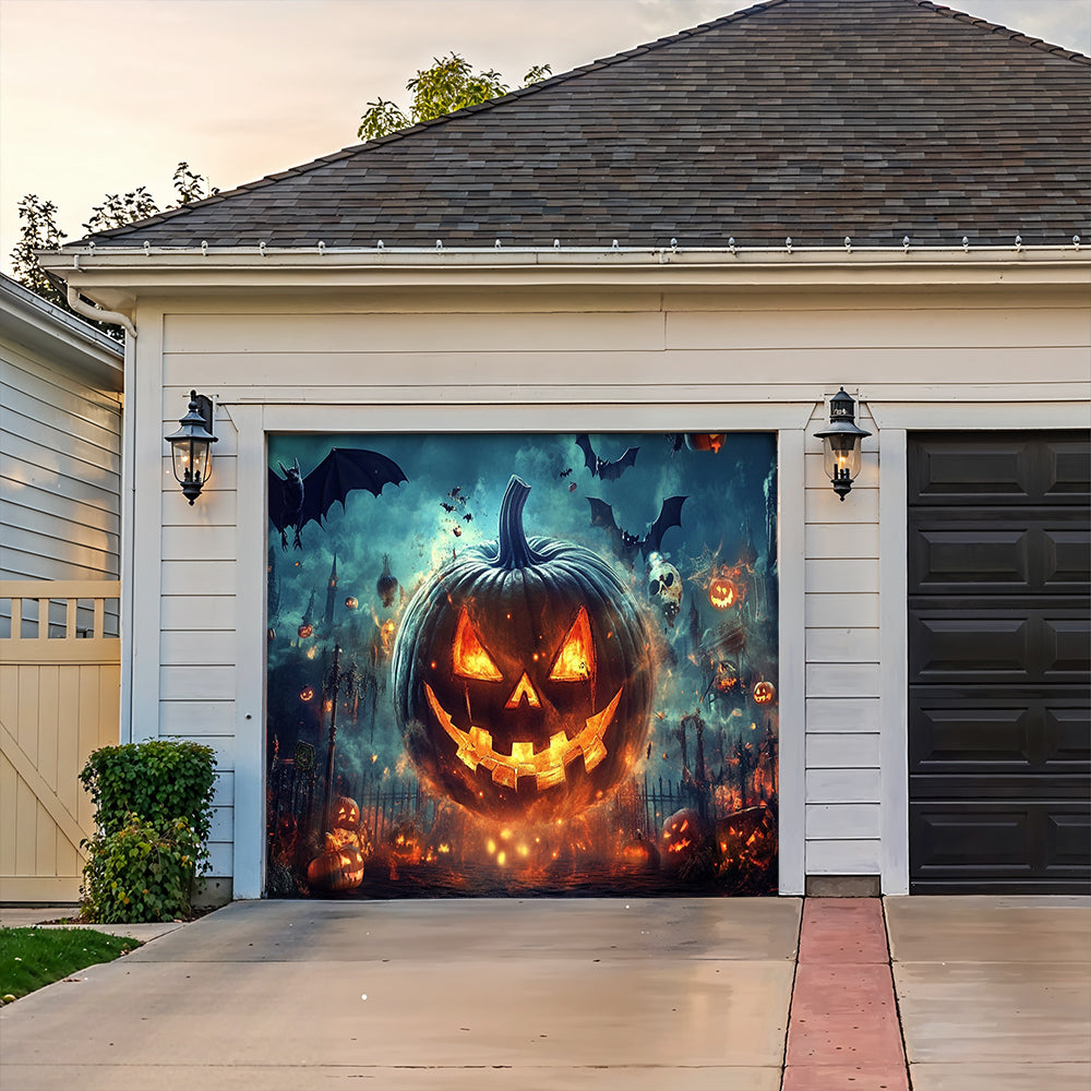 Lorva Halloween Garage Door Banner Decoration The Dark Pumpkin Kingdom