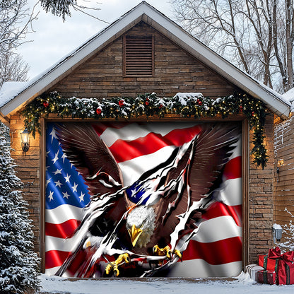 Lorva Garage Door Banner Decoration 250th Anniversary Eagle Breaks Through
