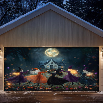 Lorva Witch Garage Door Banner Decoration Beautiful Witchy Woman