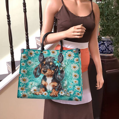 Lorva Dachshund Leather Bag Daisy Doxie Delight
