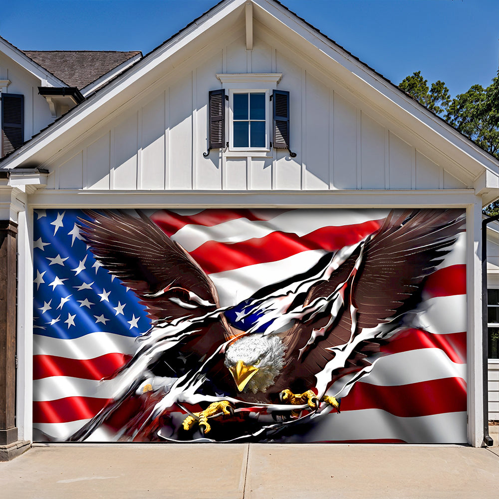 Lorva Garage Door Banner Decoration 250th Anniversary Eagle Breaks Through