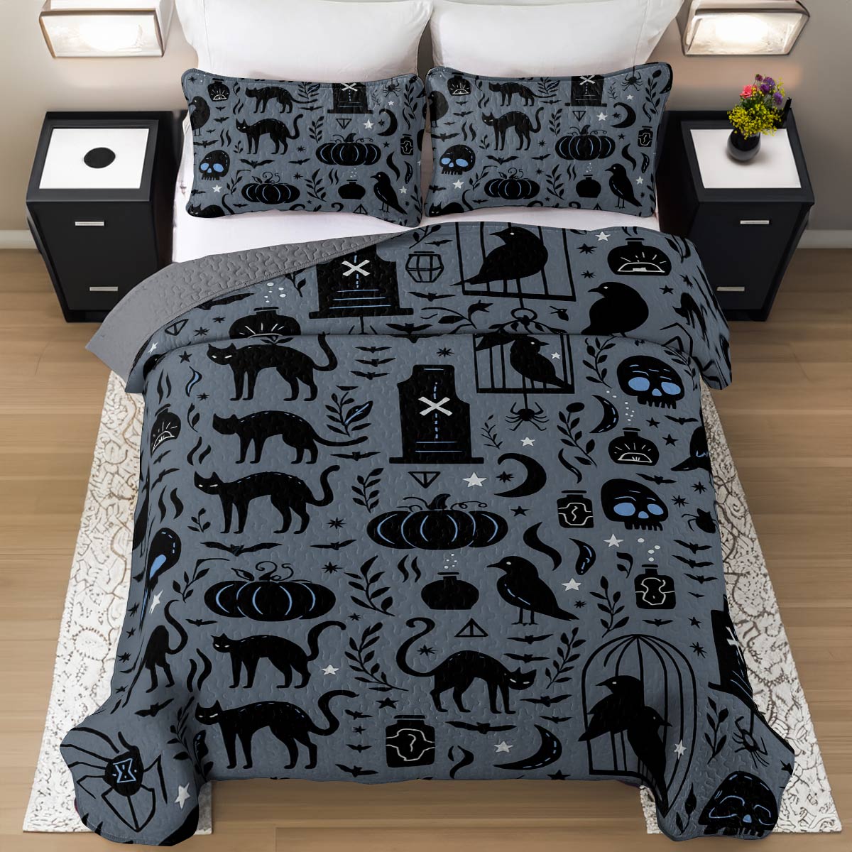 Halloween Lorva All Season Quilt 3-Piece Set The Dark