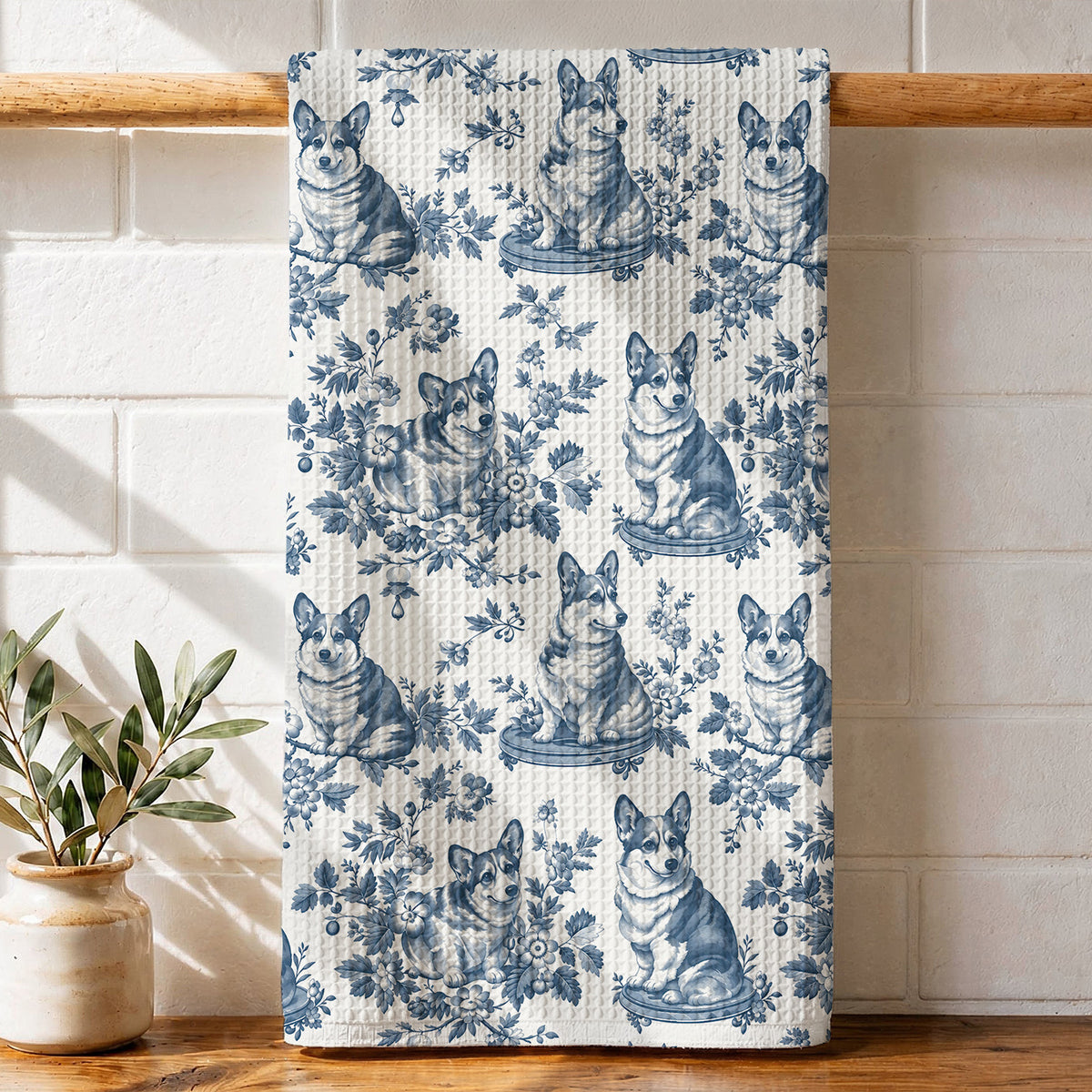 Lorva Corgi Towel Charming Floral