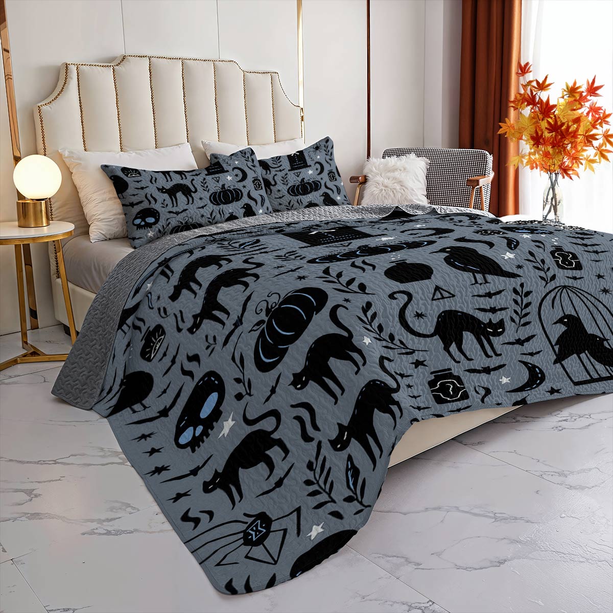 Halloween Lorva All Season Quilt 3-Piece Set The Dark