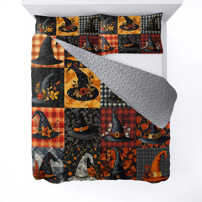 Witch Lorva All Season Quilt 3-Piece Set Autumn Witch Hats