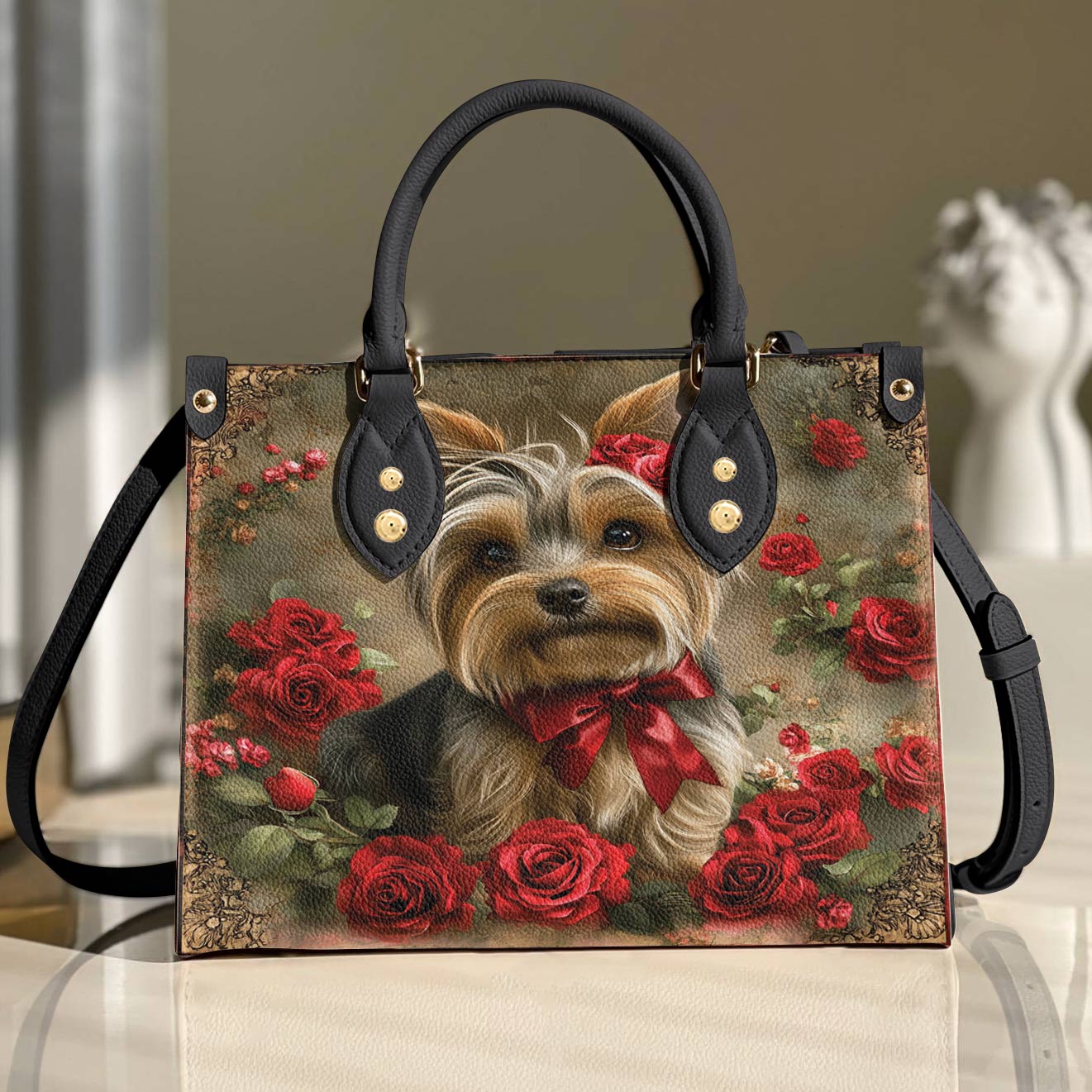 Lorva Yorkie Leather Bag Royal Rose Yorkie