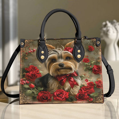 Lorva Yorkie Leather Bag Royal Rose Yorkie