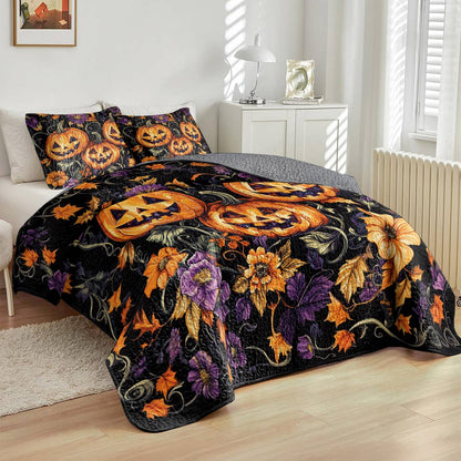 Halloween Lorva All Season Quilt 3-Piece Set Gorgeous Pumpkins