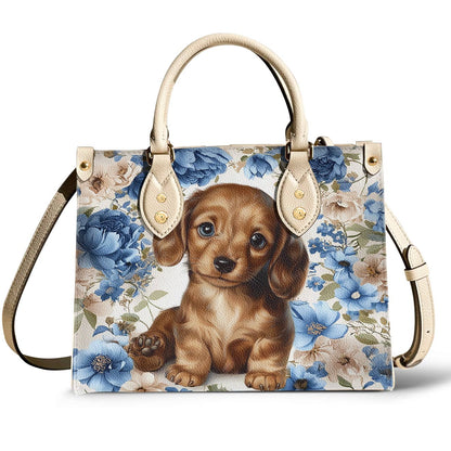 Lorva Dachshund Leather Bag Cute Woof In Bloom