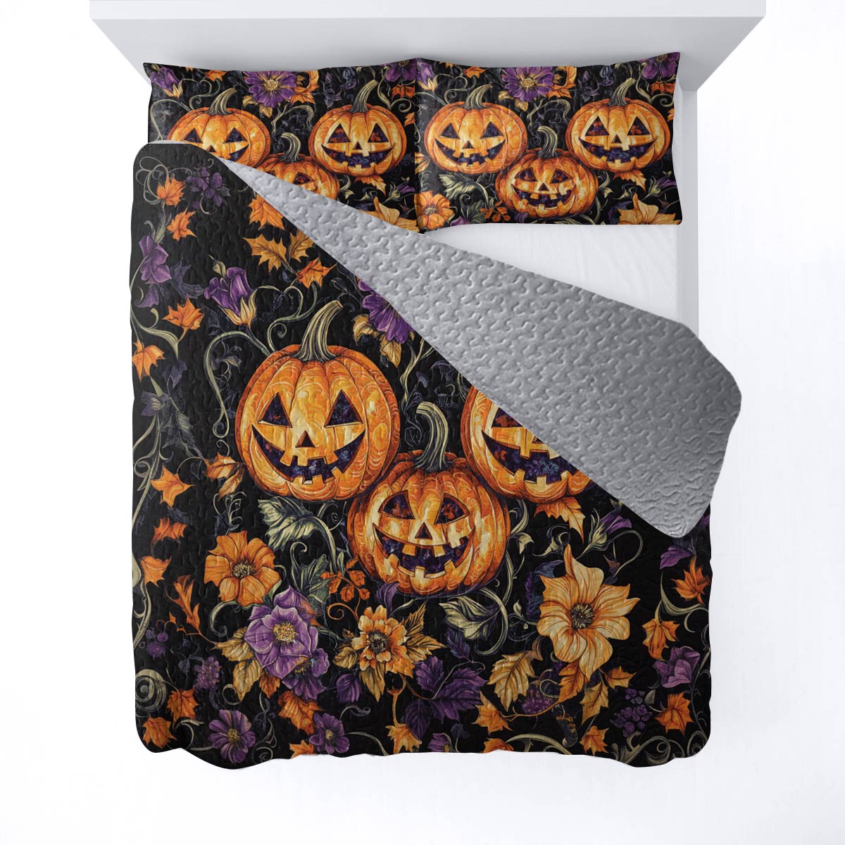 Halloween Lorva All Season Quilt 3-Piece Set Gorgeous Pumpkins
