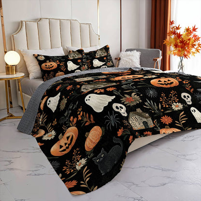 Halloween Lorva All Season Quilt 3-Piece Set Spooky Night Garden
