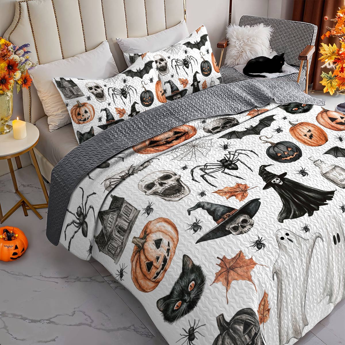 Halloween Lorva All Season Quilt 3-Piece Set Ghostly Giggles