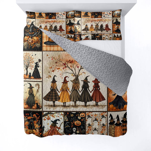 Witch Lorva All Season Quilt 3-Piece Set Autumn Witch Gathering