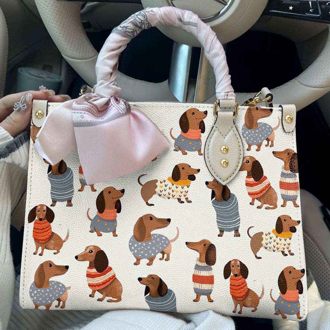 Lorva Dachshund Leather Bag Cuteness Overload