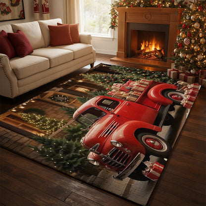 Lorva Christmas Area Rug Truck Delight