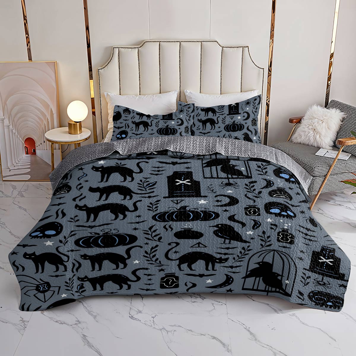 Halloween Lorva All Season Quilt 3-Piece Set The Dark
