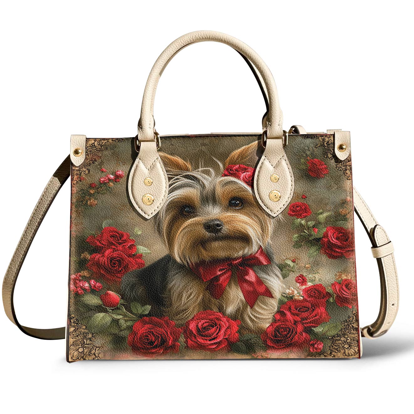 Lorva Yorkie Leather Bag Royal Rose Yorkie