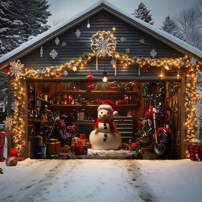 Lorva Christmas Garage Door Banner Decoration Snowman's Workshop