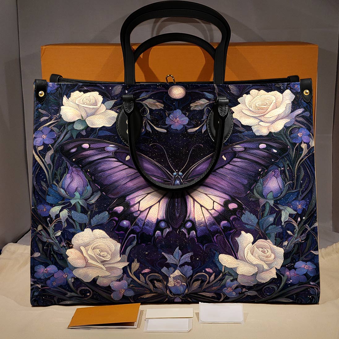 Lorva Butterfly Leather Bag Celestial Rose Garden
