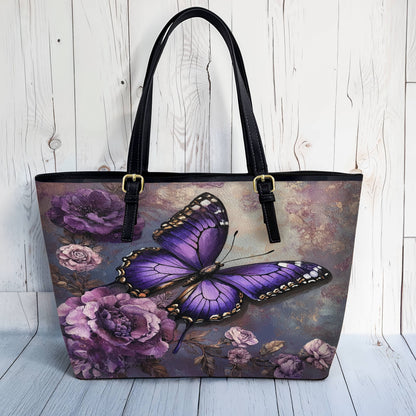 Lorva Leather Tote Bag Enchanted Violet