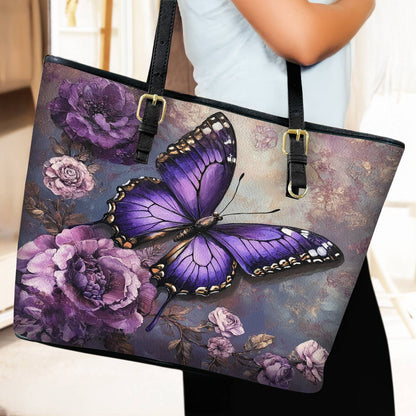 Lorva Leather Tote Bag Enchanted Violet